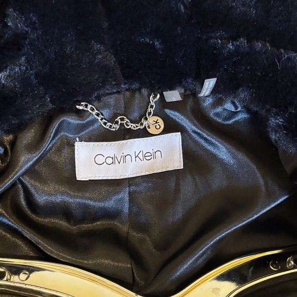 Calvin Klein Plush Black Teddy Coat - Picture 6 of 6